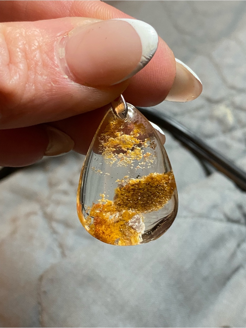 Clear Garden Quartz Teardrop Pendant - Women's Jewelry